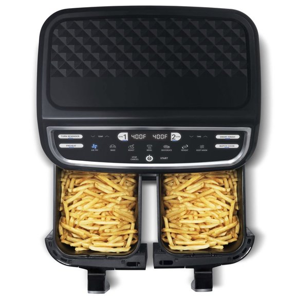 9 Qt 7-in-1 Dual Basket Digital Air Fryer with Smart Finish and Guided Cooking - Picture 12 of 13